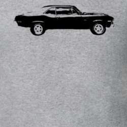 1971 Chevy Nova Side View Black Graphic T Shirt