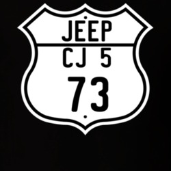Highway Route Sign Jeep 1973 CJ 5  T Shirt