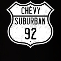 1992 Chevy Suburban Highway Route Sign Distressed T Shirt