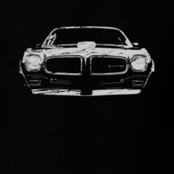 1970 1971 1972 1973 Pontiac Firebird Grill View Distressed Black T Shi