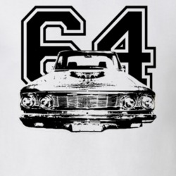 1964 Fairlane Grill View Black Graphic With Year Light T Shirt
