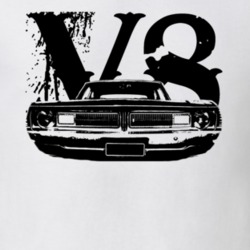 1970 Dodge Dart Grill View Black Graphic With V8 Light T Shirt