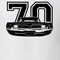 1970 Dodge Dart Grill View Black Graphic With Year Light T Shirt