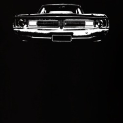 1970 Dodge Dart Grill View White Graphic Dark T Shirt