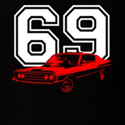 1969 Torino GT Side Year Red Car Shirt