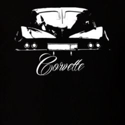 1963 Corvette Split Window Rear View With Model Dark Shirt