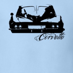 1963 Corvette Split Window Rear View With Model T Shirt