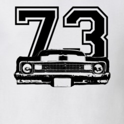 1973 Chevy Nova Grill View Black Graphic With Year Light T Shirt