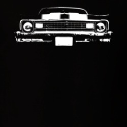 1973 Chevy Nova Grill View White Graphic Dark T Shirt