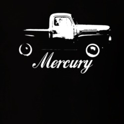 1952 Mercury Truck Side View With Model Shirt