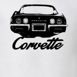 1972 Corvette Rear View With Model Light Shirt