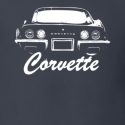 1972 Corvette Rear View With Model Dark Shirt