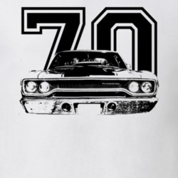 1970 Plymouth Roadrunner Grill View Black Graphic With Year Light T Sh
