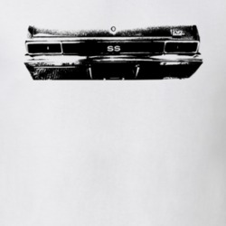 1970 Chevy Nova Ss Rear View Black Graphic Light T Shirt Wide