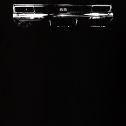 1970 Chevy Nova Ss Rear Tail Light Panel White Graphic Dark T Shirt