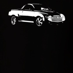 2004 CHEVY SSR Side View White Graphic Dark T Shirt