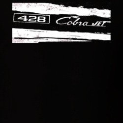 428 COBRA JET White Graphic Distressed Look Dark T Shirt
