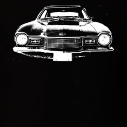 1971 MERCURY COMET Grill View White Graphic Dark T Shirt