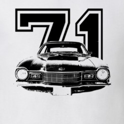 1971 MERCURY COMET-Grill View Black Graphic With Year Light T Shirt