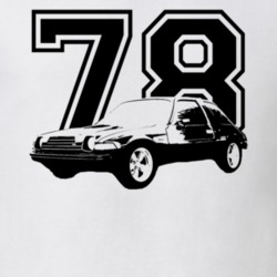 1978 AMC Pacer Side View Black Graphic With Year Light T Shirt