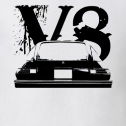 1978 AMC Pacer Rear View Black Graphic With V8 Light T Shirt