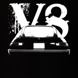 1978 AMC Pacer Rear View White Graphic With V8 Dark T Shirt