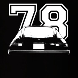 1978 AMC Pacer Rear View White Graphic With Year Dark T Shirt