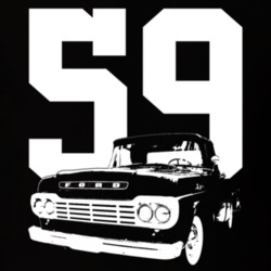 1959 F 100 Side View Year Dark Shirt