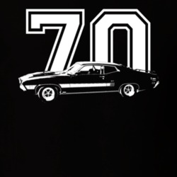 1970 Torino GT Side View With Year Dark Shirt