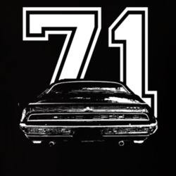 1971  TORINO GT Rear View With Year Dark T Shirt