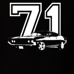 1971  TORINO GT Side View With Year Dark Shirt