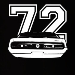 1972  MAVERICK GRABBER Rear View With Year Dark Shirt