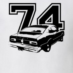 1974  MAVERICK GRABBER Rear View With Year Light Shirt 2