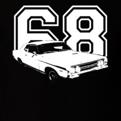 1968  TORINO GT Side View With Year Dark Shirt