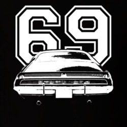 1969  TORINO GT Rear View With Year Dark Shirt