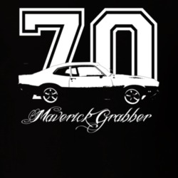 1970  MAVERICK GRABBER Side View With Year And Modle Dark Shirt