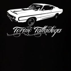 1969  TORINO  TALLADEGA Side View With Model Dark Shirt