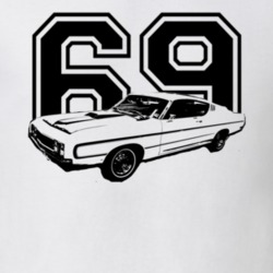 1969  TORINO  TALLADEGA Side View With Year Light Shirt
