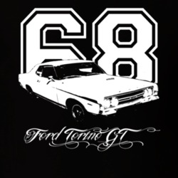 1968  TORINO GT Side View With Year And Model Dark Shirt