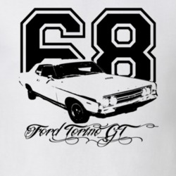 1968  TORINO GT Side View With Year And Model Light Shirt