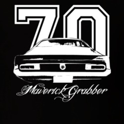 1970  MAVERICK GRABBER Rear View With Year And Model Dark Shirt