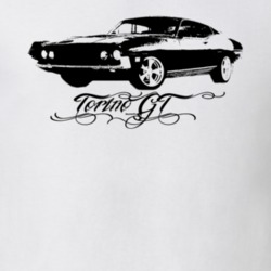 1971  TORINO GT Side View With Model Light Shirt