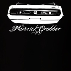 1972  MAVERICK GRABBER Rear View With Model Dark Shirt