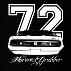 1972  MAVERICK GRABBER Rear View With Year And Model Dark Shirt