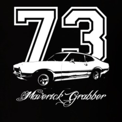1973  MAVERICK GRABBER Side View With Year And Model Dark Shirt