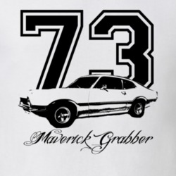 1973  MAVERICK GRABBER Side View With Year And Model Light Shirt