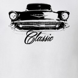 1957 Chevy Classic Grill View With Model Name Light T Shirt