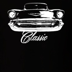 1957 Chevy Classic Grill With Model Name Dark T Shirt