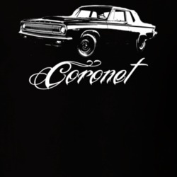 1965 DODGE CORONET 426 HEMI Side View With Model Name Dark Shirt