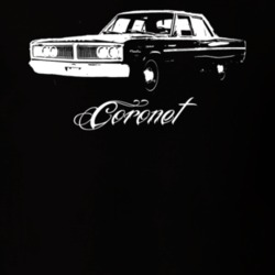 1966 DODGE CORONET 426 HEMI Grill View With Model Name Dark Shirt